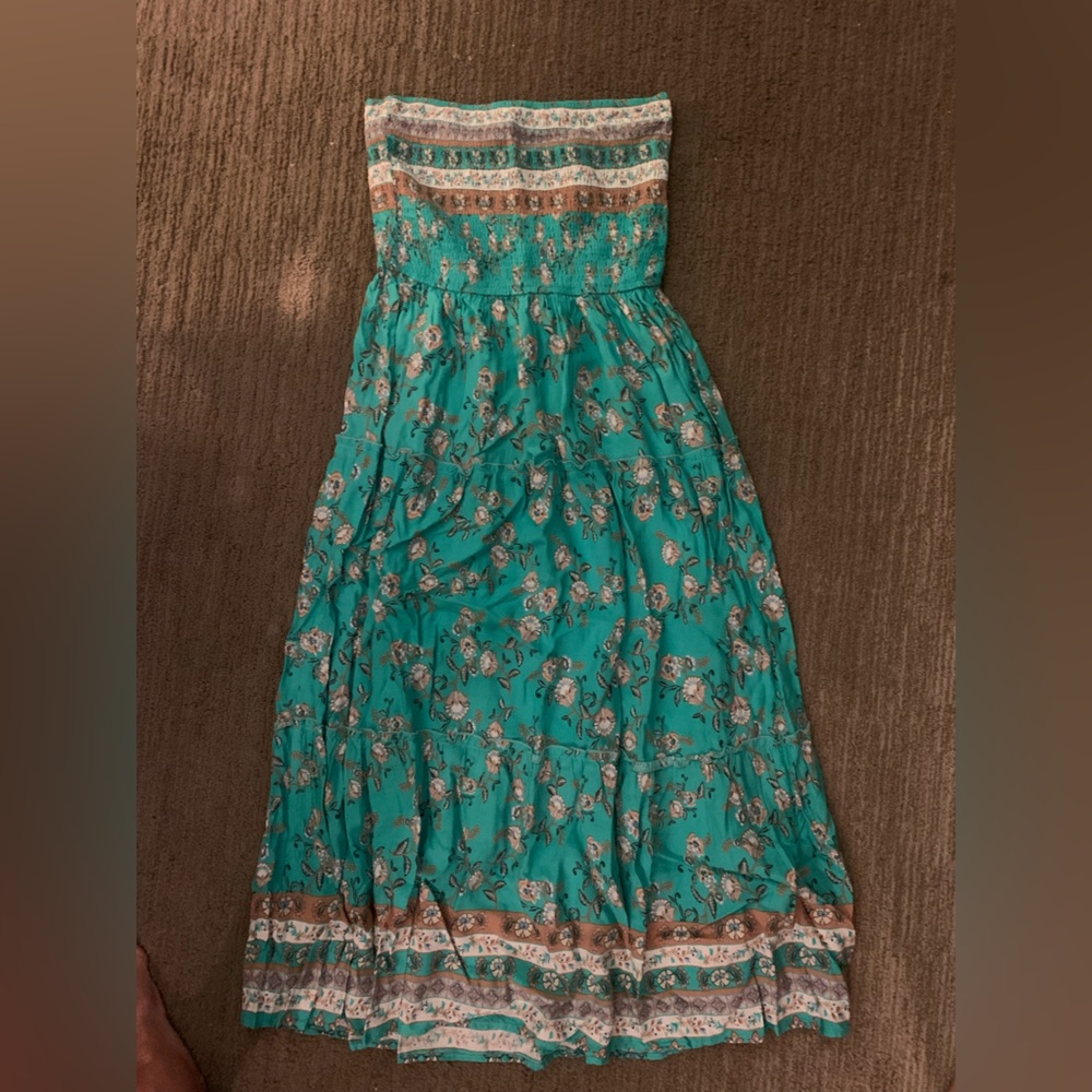 Zesica Floral Green Maxi Dress